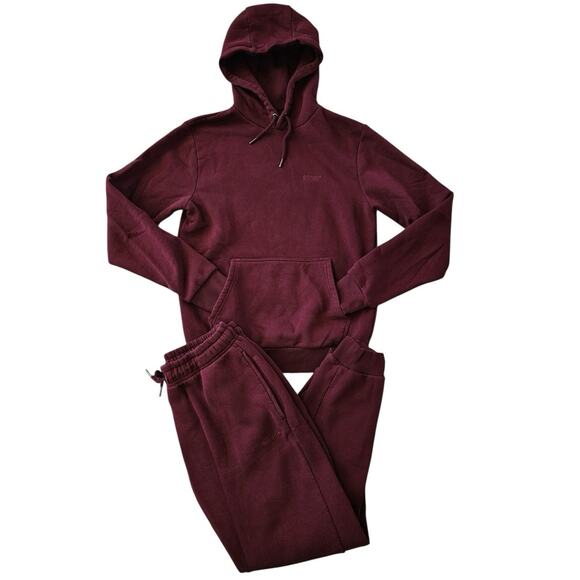 Snipes Small Logo Essential Hoodie & Sweatpants Set M Purple/Windsor Wine - Picture 2 of 11